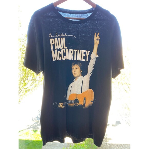 PAUL MCCARTNEY On the Run 2012 Vancouver BC Black Tee T-shirt Mens Size Large - Picture 1 of 7